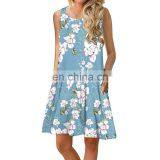 Modest Plus Size Women Clothing Casual Sleeveless Floral Maxi Dress thumbnail-3