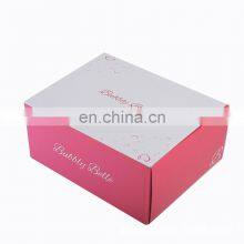 Custom Logo Pink Fold Paper Foldable Disposable Customized Cartons Mailing Corrugated Cardboard Packing Box thumbnail-4