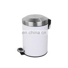 Embossed Garbage Container 5 Liters Metal Bathroom Bin Bathroom Trash Can Dust Bin for Kitchen