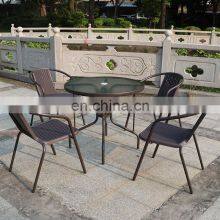 Modern Luxury Outdoor Sets Patio Rattan Furniture Folding Dining Table Set Rattan Table and Chairs Set With Umbrella thumbnail-5