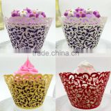 2016 Fancy Design Laser Cutting Wedding Decorative Cake Wrapper in Red                        
                                                Quality Choice