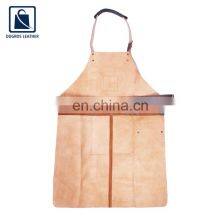 Anthracite Fitting Matching Stitching Wholesale Vintage Pattern BBQ Cooking Leather Apron Manufacturer thumbnail-4