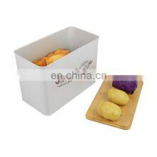 Large Stainless Steel Bread Box With Bamboo Cutting Board Lid For Kitchen Counter thumbnail-4