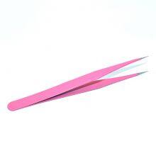 Metal Tweezers Deep Pink Straight Head Tweezers Crystal Glue Diy Handmade Tool Material Straight Head Tweezers thumbnail-4