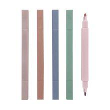 Factory Wholesale Custom 6 8 12 Pcs Dual Tips Bible Pastel Square Highlighter Pen Set no Bleed Marker for Bible