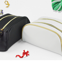 Double Zipper Cosmetic Bag Daily Use Custom Pu Cosmetic Bag thumbnail-2