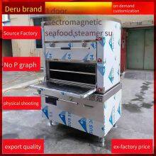 Seafood Steamer Cabinet, All Stainless Steel Thickened, Three-door Soup Stewing Cabinet, Electromagnetic Steaming and Stewing Cabinet, Double-door Steamer, Automatic Control thumbnail-3