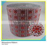30 Rows Crystal Plastic Wedding Decoration Diamond Wrap 10 Yards thumbnail-3
