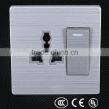 E series multiple socket with one gang switch, stainless steel switch