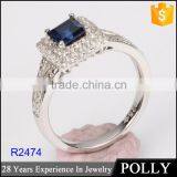 Fashion Women's Engagement Ring 18k White Gold Jewelry Diamond Wedding Ring thumbnail-4