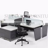 Modern Elegant Round Workstation Wooden 4 Seaters Office Cubicle (SZ-WS332) thumbnail-5