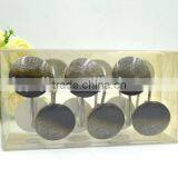 Round Black Pattern Polyresin Shower Curtain Hooks thumbnail-2