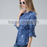High Quality Garment Factory Wholesale Extra Long Shirt Dress Long Sleeves Wholesale Button Down Maxi Long Denim Dress thumbnail-5