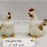 Terracotta rooster and hen,2asst.
