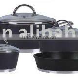 7pcs Cast Aluminium Cookware Set With S/S Wire Handle