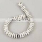 Centre Drill Rondelles WHITE TURQUOISE Gemstone thumbnail-1