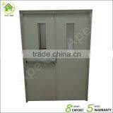 HOLTE UL FIRE DOOR Galvanized Steel Powder Coated Gray Beige Wood Color With Panic Bar
