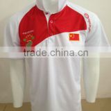 china sublimated polo shirt with 100% polyester