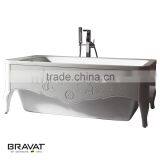 150cm Skirt Panel Massage Bathtub With Carving Square Shape B25515W-1WT1 thumbnail-1
