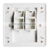 Factory Price High Quality Network Dual Port RJ45 Faceplate 86 Type Wall Plate GL-1018 thumbnail-2