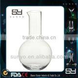 Long Straight Neck And Round Ball Bottom Glass Decater