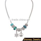 >>>2016 New Best selling elegant peace sign crystal DIY bead necklace/