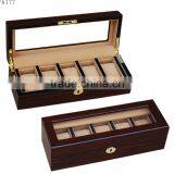 Luxury 5 Slots Wooden Box for Watches With Glass Window