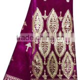 CL2072-7 New design high quality African big embroidered fushia Velvet lace softly material for making dress