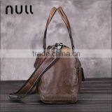 New Stylish Promotional Custom Waterproof Vintage Oil Genuine Leather Travel Duffle Bag for Men thumbnail-5