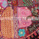 Purple Meditation Cushion Throw Pillow Indian Flloor Cushions Throw Pillow Indian Round Meditation Cushion Sari Round Cushions thumbnail-3