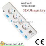 3-6 Ways 16A 220V-250V European Type Extension Socket