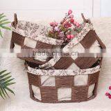 7 Hand Woven - Pastoral Style - Straw - Storage Basket - Storage Basket - Water Basket - Sundry Basket - Woven Baskets thumbnail-2