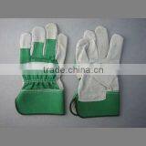 Cow Split Leather Half Lined Full Palm Green Working Glove thumbnail-1