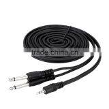 5ft / 1.5m 3.5mm Stereo Male to Dual 6.35mm Mono Male Cable Wire for Computer Mixer Mixing Console thumbnail-4