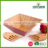 Red Bamboo Salad Bowl thumbnail-5