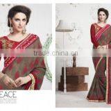 Vivacious Brown Brasso Designer Saree/best Designer Sarees Online Shopping