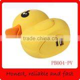 PVC cartoon yellow duck power bank 2600mah