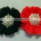 Coloful Chiffon Fabric Flower With Crystals for Shoes thumbnail-1