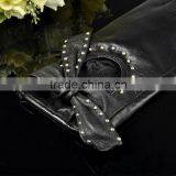 Beautiful Bowknot Design Rivet Sheepskin Leather Gloves for MS thumbnail-5