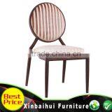 Aluminum Wood Colour Round Back Banquet Chair in Hotel
