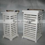 Set of 2 Painted Metal Iron Candle Lantern With Clear Glass thumbnail-2