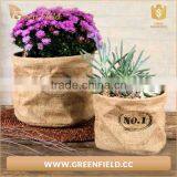 Jute Planter Bag, Small Foldable Flower Jute Grow Bag Planter thumbnail-5