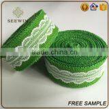 Popular Natural Jute Wired Fabric Lace Ribbon Bow thumbnail-1