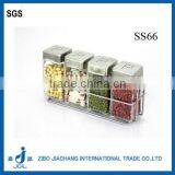 Clear Square Glass Salt and Pepper Jar Set With Decal thumbnail-1