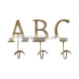 abc alphabet antique metal wall hooks hangers