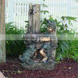 Landscape Garden Decorations Bronze Metal Nude Fountains Boy thumbnail-5