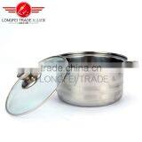Hot Selling Stainless Steel Soup Pot Kitchen Cookware With Glass Lid thumbnail-4