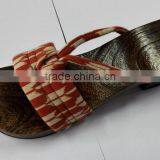 Canvas Strap Beach Flip Flops Wood Grain Eva Slipper GETA thumbnail-1