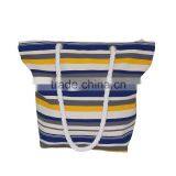 12 OZ Natural Canvas Tote Bag With Twisted Rope Handle & With Zip Closure thumbnail-1