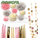 Colorful Tissue Paper Tassel For Wedding Decorations